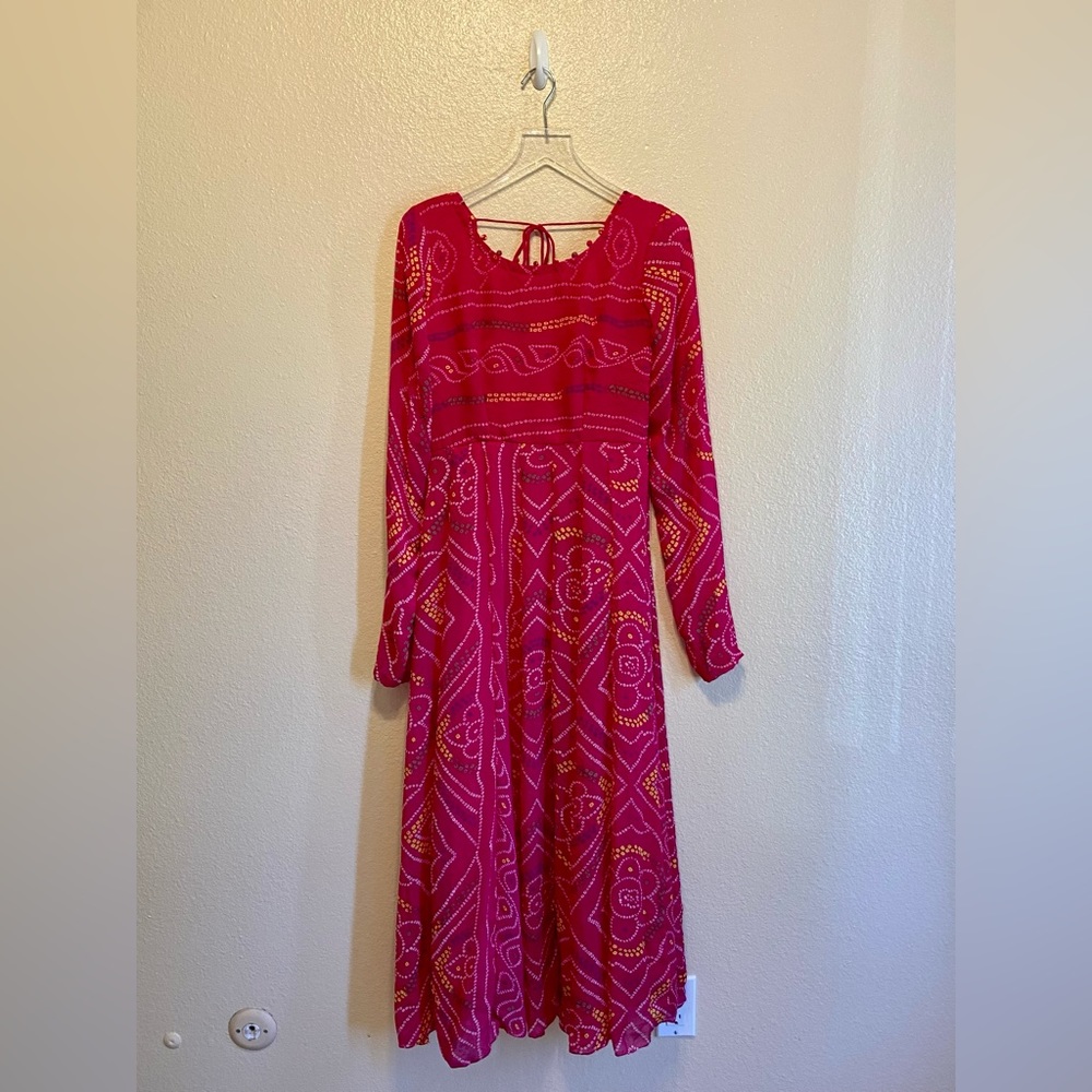 AACHHO Pink Patterned Umbrella-style Dress Sz Small